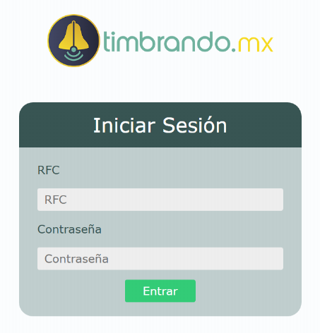 Pantalla para iniciar sesión