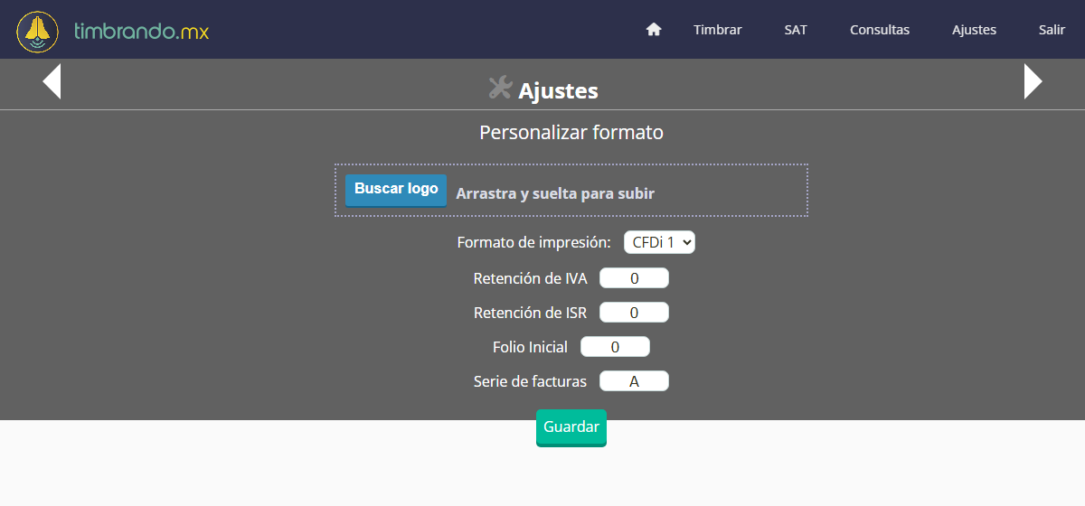 Personalizar formato