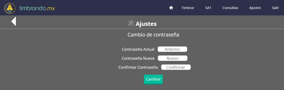 Cambio de contraseña
