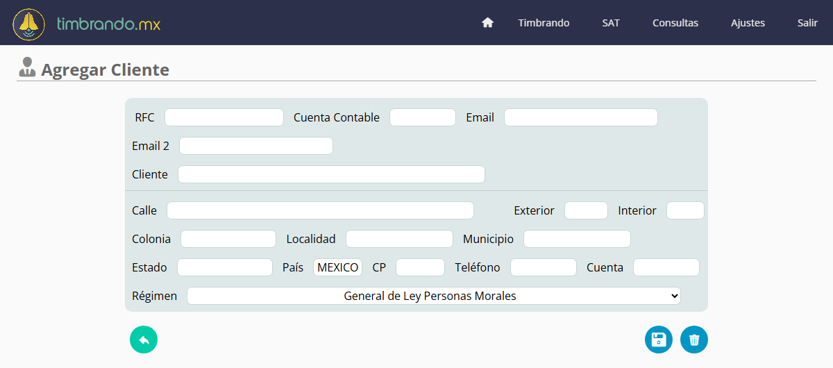 Alta de cliente